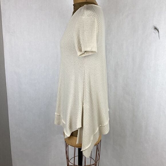 altar’d state Waffle Weave Top Blouse Tunic Size Small Cream Beige Lightweight - Picture 4 of 11